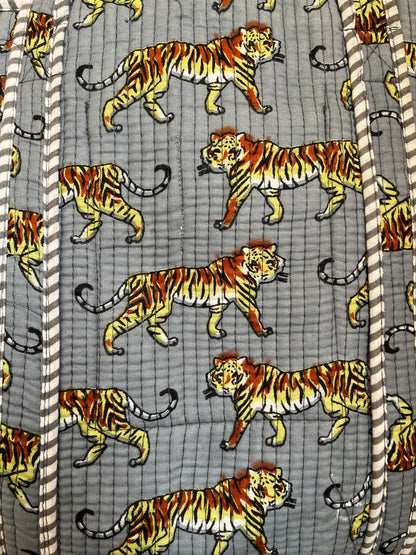 Grey tiger Mini Tote Bag 15X15