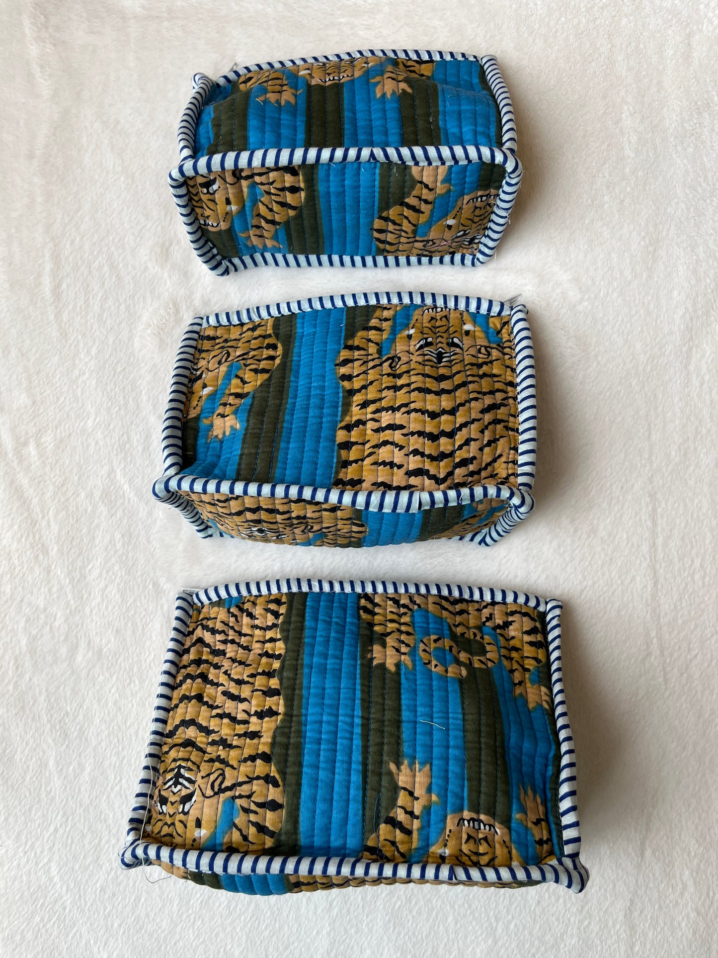 Blue Tiger Pyramid – Utility Pouch Pack of 3