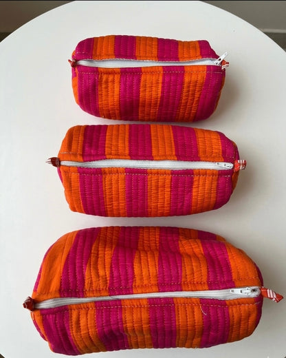 Orange Pink Stripes – Utility Pouch Pack of 3