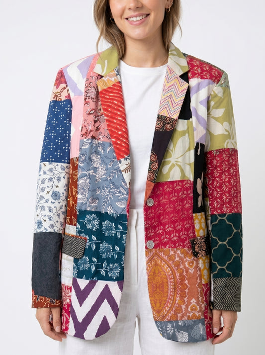 Women’s patchwork Blazer – Bold Statement Tailored Jacket