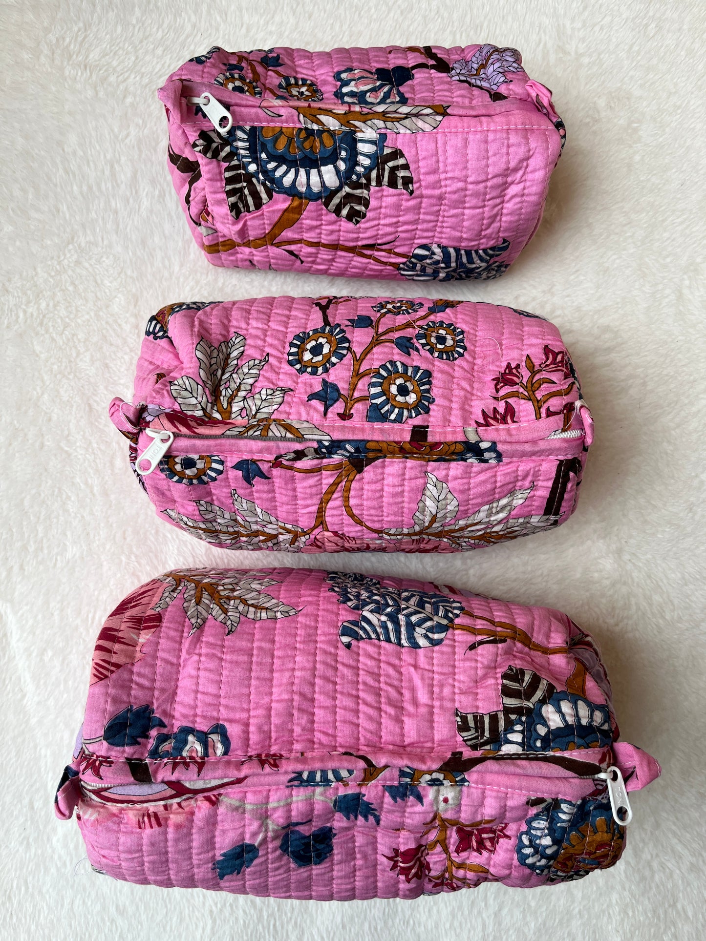 Pink Floral – Utility Pouch Pack of 3