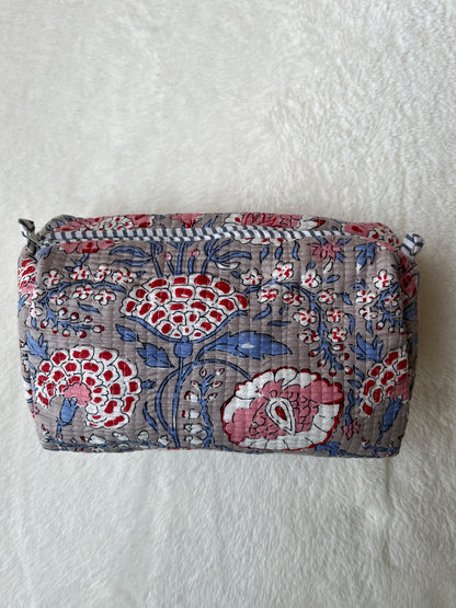 Grey Floral – Tote & 3 Pouch Set