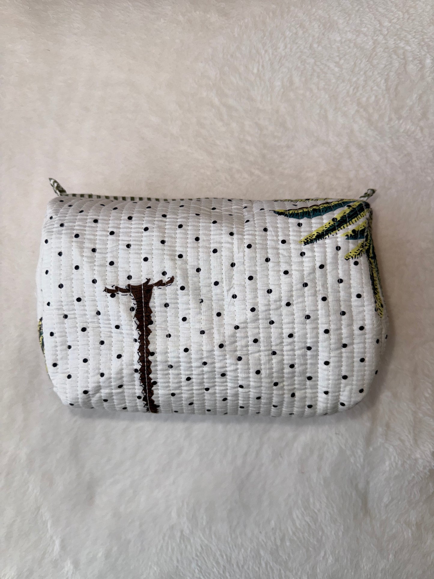 White palm tree – Quilted Utility Pouch