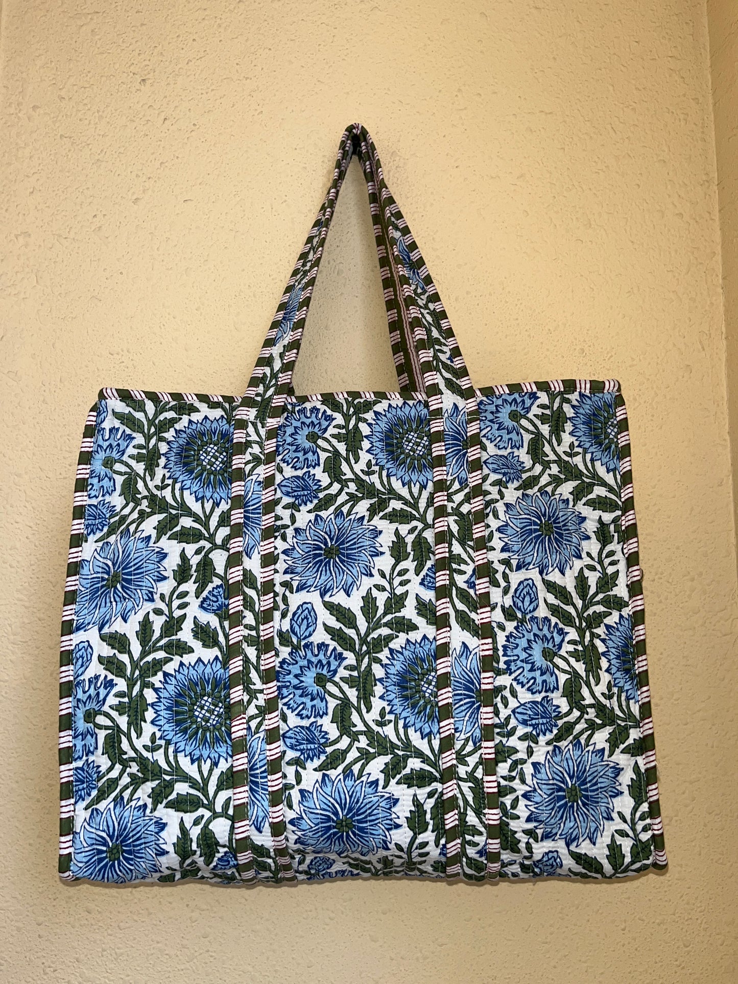 Blue Floral-1 – Tote & 3 Pouch Set