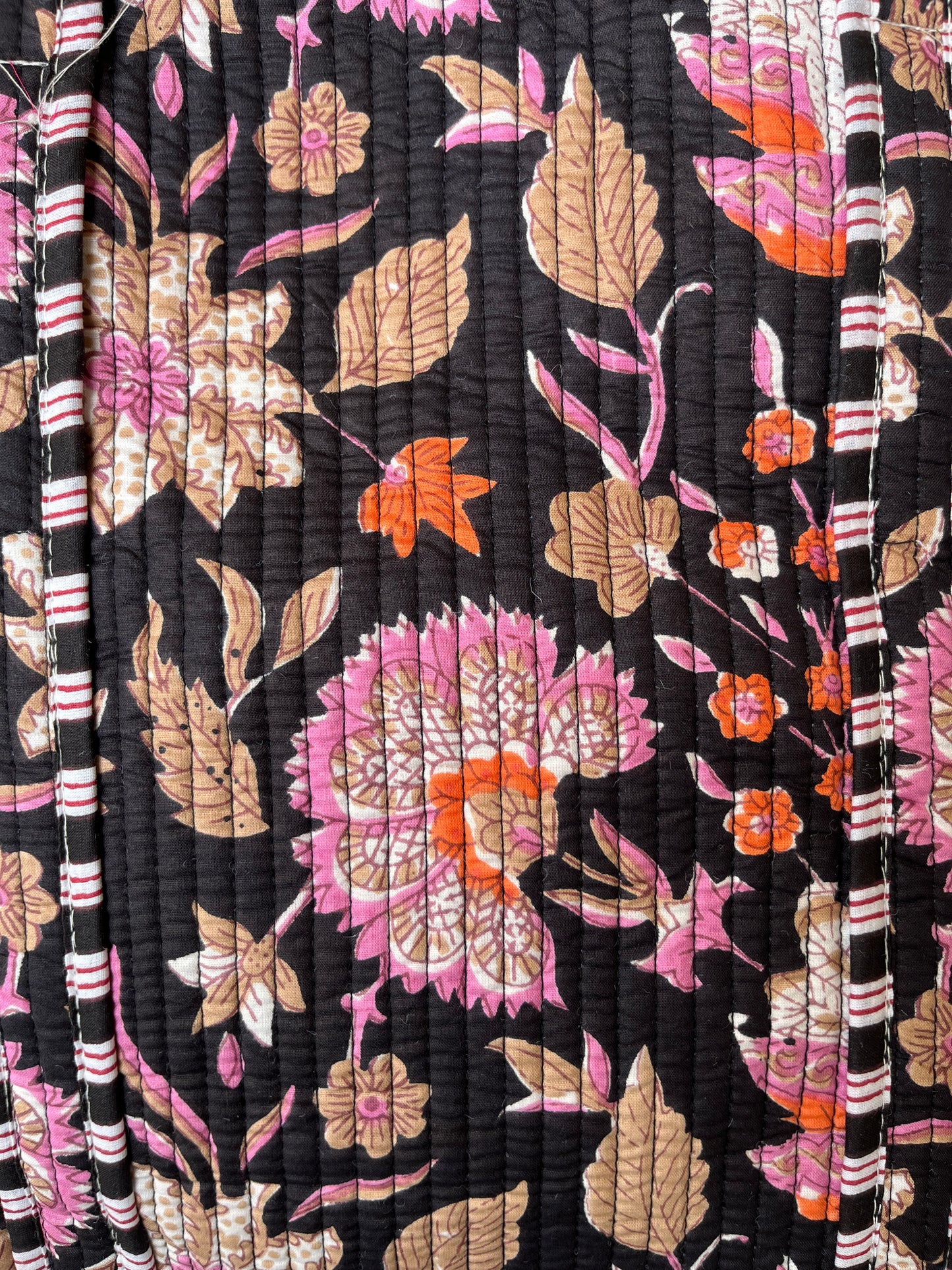 Black Floral Printed Tote & Utility Pouch Set