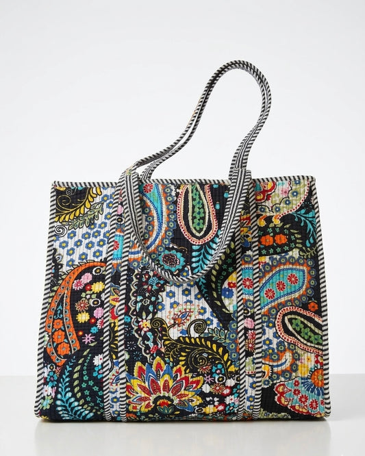 Noir Black Bloom – Wander Tote Bag 18x18