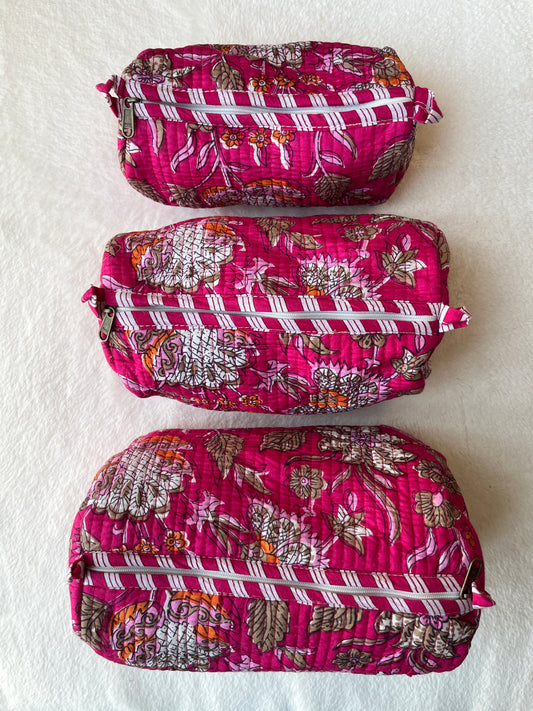 Pink Floral – Utility Pouch Pack of 3