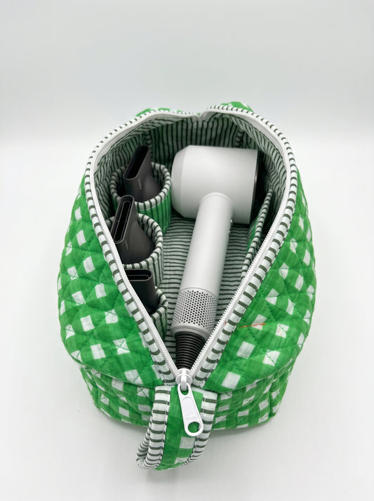 Classic Green Checkered – Hair Styler Travel bag