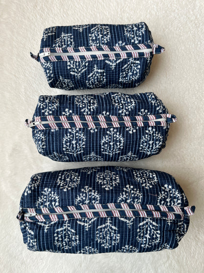Blue Floral-2 – Tote & 3 Pouch Set