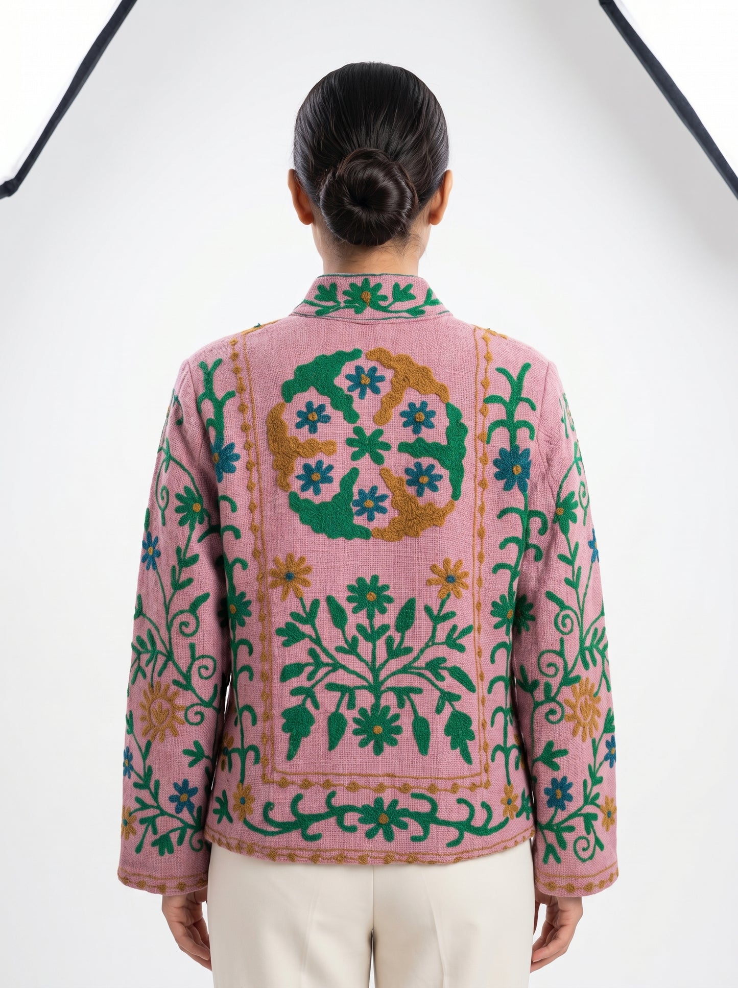 Women's Cotter Suzani Reversible Jacket – Artistic Embroidered Statement Jacket