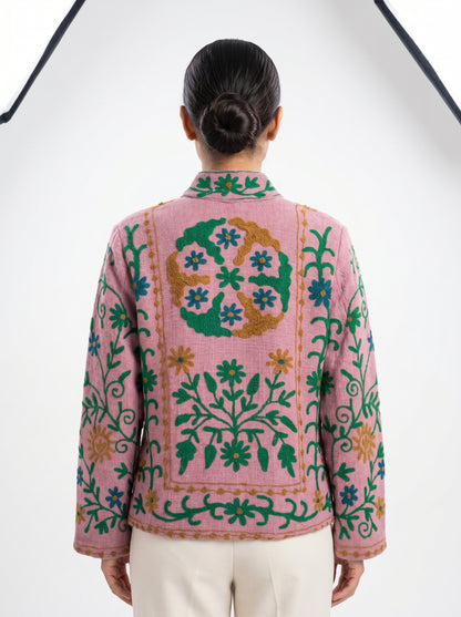 Women's Cotter Suzani Reversible Jacket – Artistic Embroidered Statement Jacket