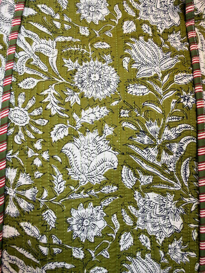 Green Floral – Wander Tote Bag 18x18