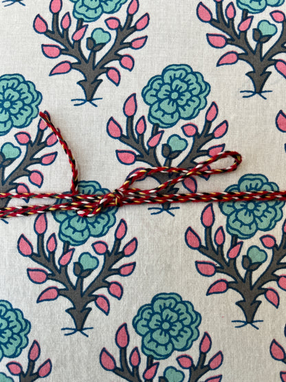 Green pink floral – Handcrafted Journal
