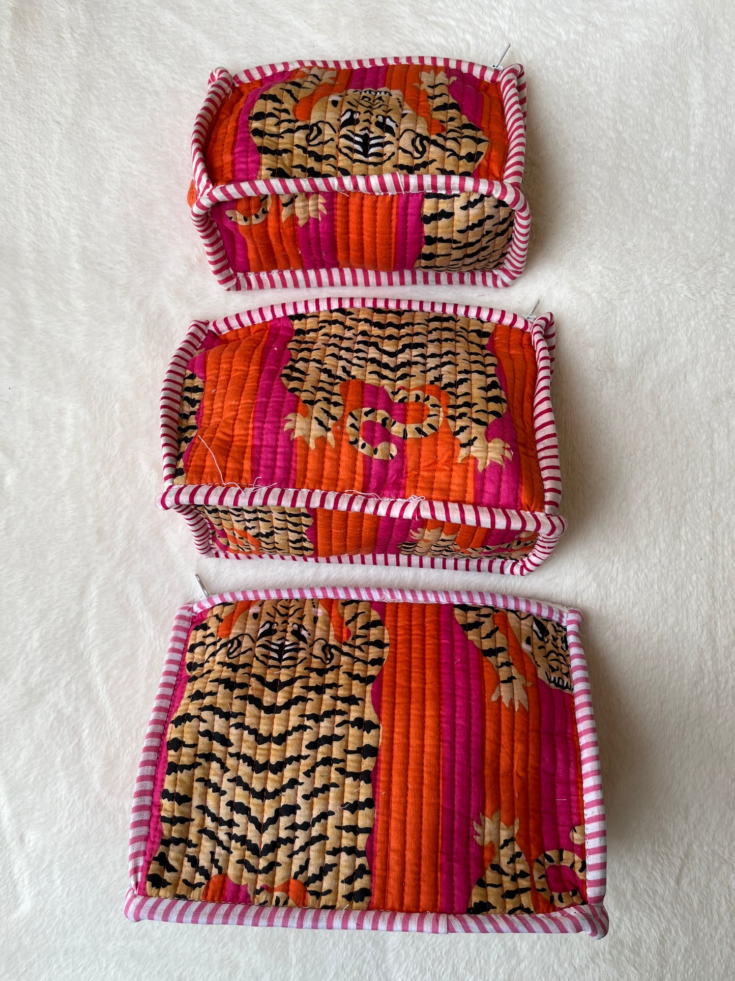 Orange Tiger Pyramid – Utility Pouch Pack of 3