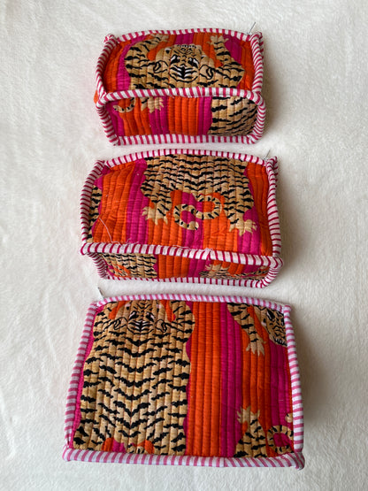 Orange Tiger Pyramid – Utility Pouch Pack of 3