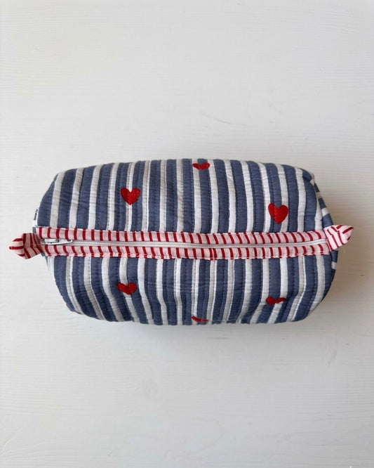 Grey hearts – Quilted Utility Pouch