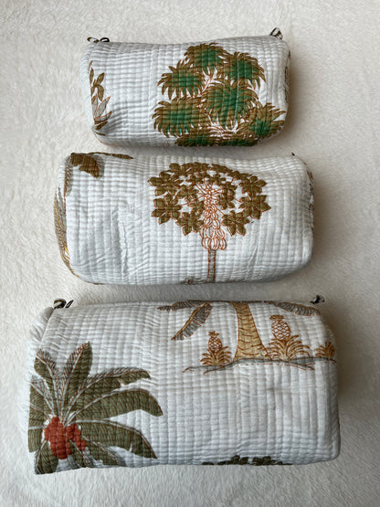 White palm tree – Utility Pouch Pack of 3