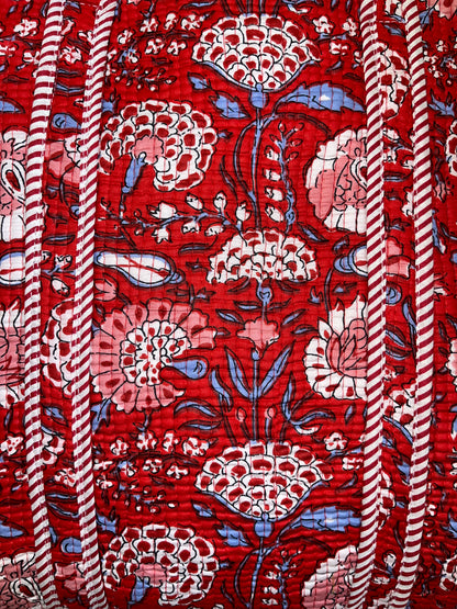 Crimson Red Bloom – Wander Tote Bag 18x18