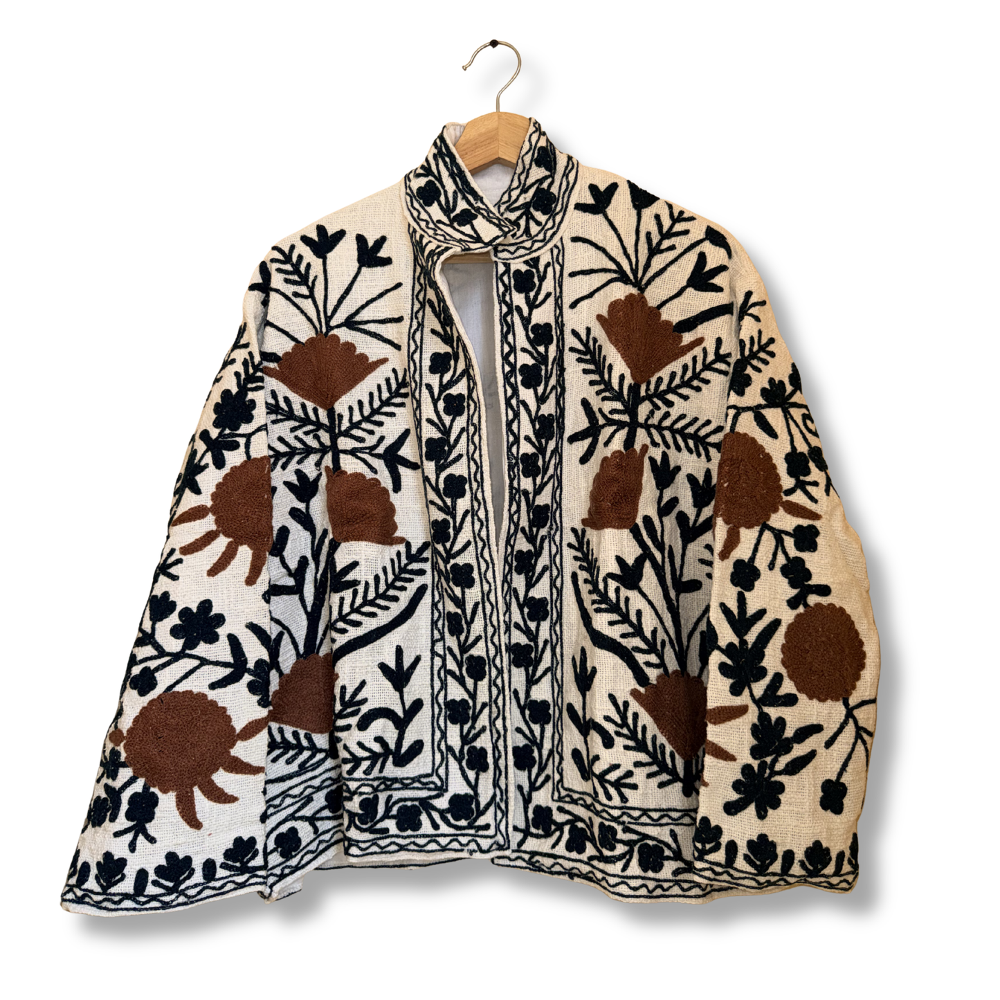 Women's Earth Bloom Suzani Reversible Cotton Jacket – Artistic Embroidered Statement Jacket