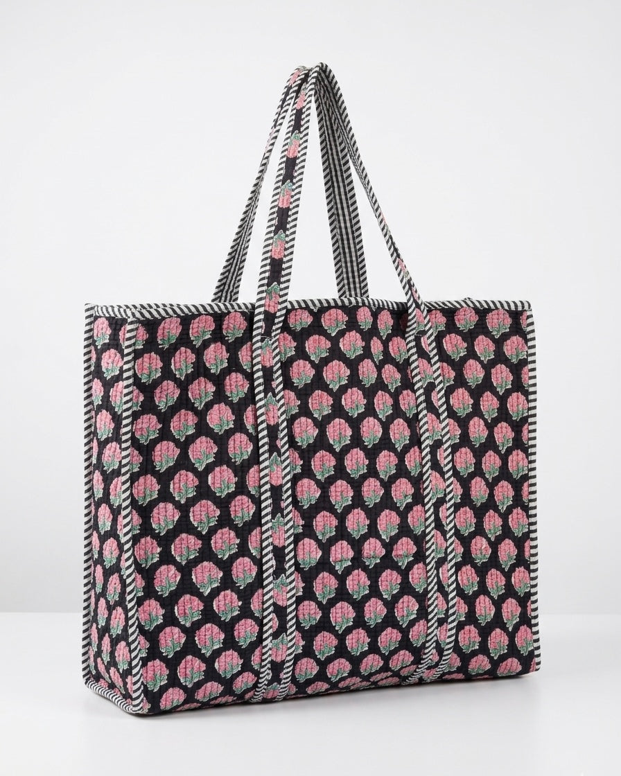 Black Midnight Blush – Wander Tote Bag 18x18