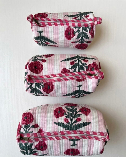 Pink floral – Utility Pouch Pack of 3