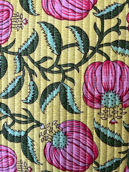 Sunflower Bloom – Yellow Floral Quilted iPad Sleeve