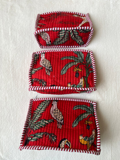 Red Safari Pyramid – Utility Pouch Pack of 3