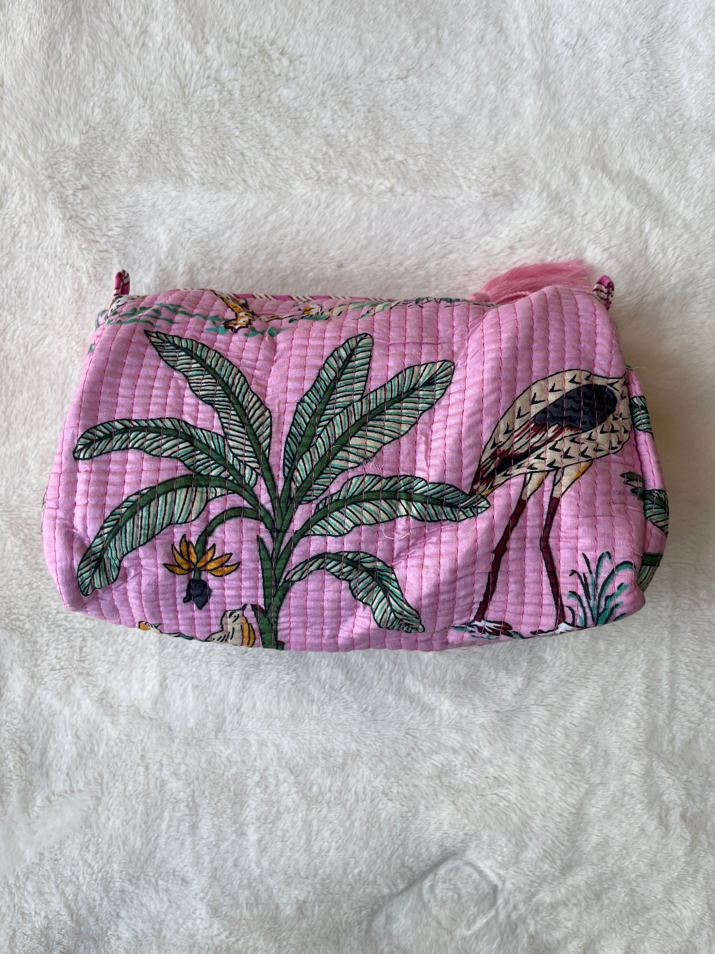 Pink Safari Quilted Tote & Pouch Set
