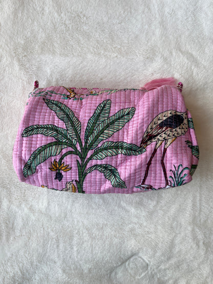 Pink Safari Quilted Tote & Pouch Set