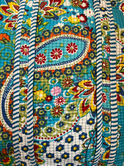 Blue floral Mini Tote Bag 14X14