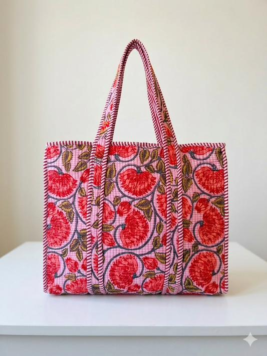 Rosy Red Bloom – Muse Tote Bag 16X16