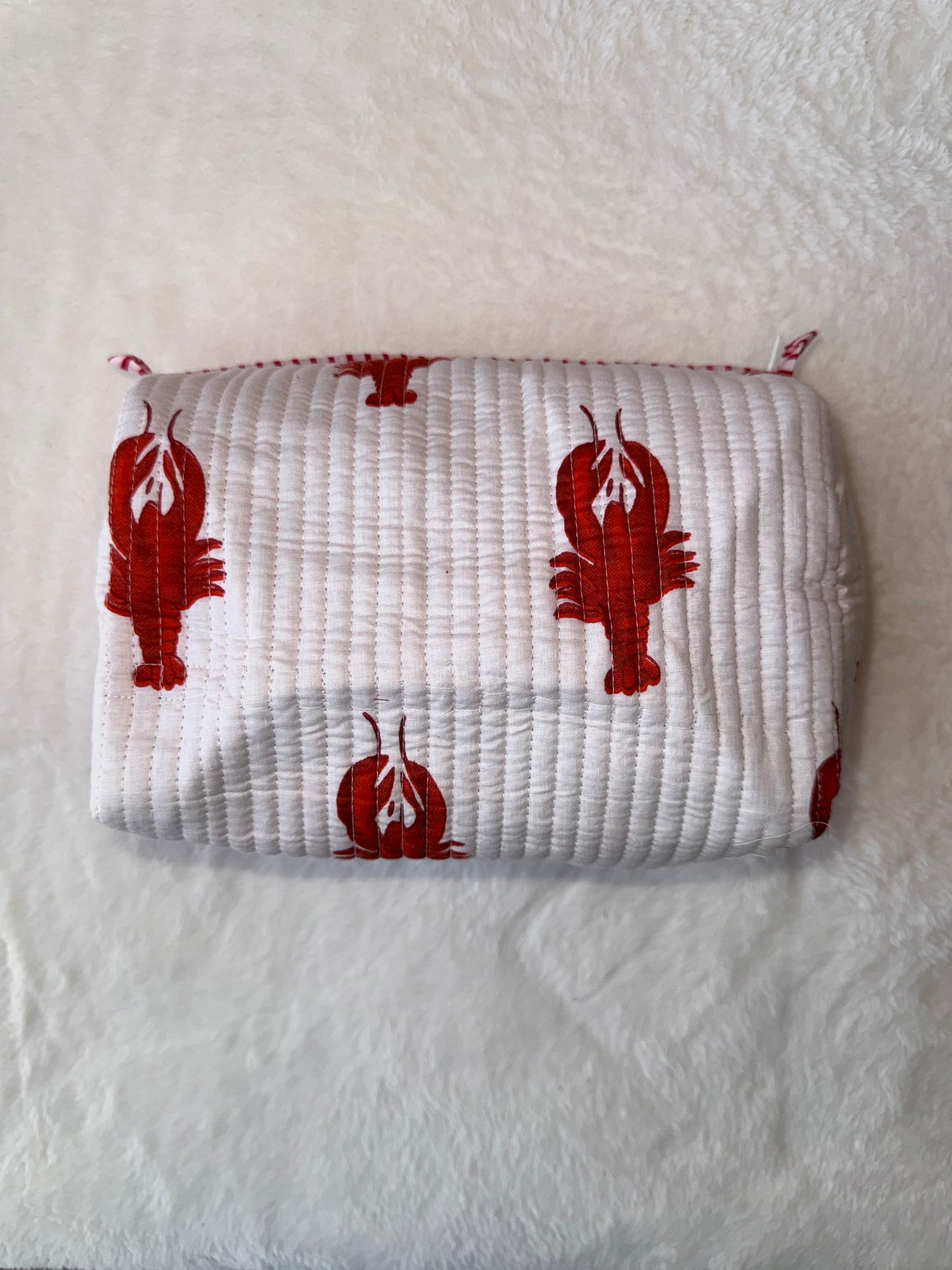 White Lobster – Quilted Utility Pouch