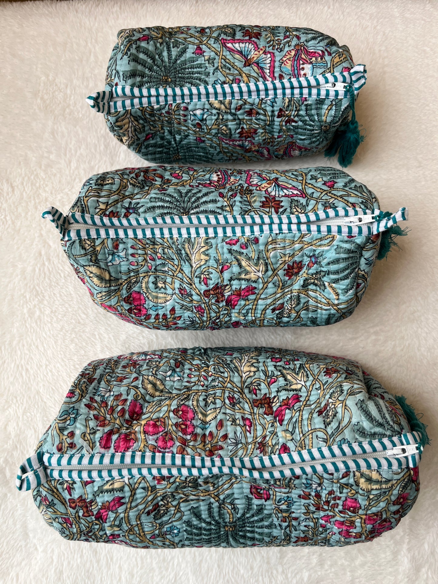 Blue Floral – Utility Pouch Pack of 3