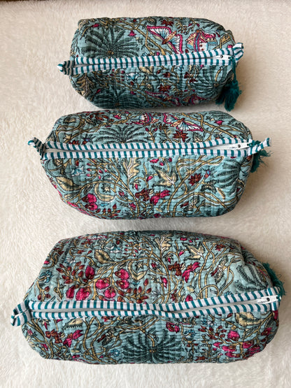 Blue Floral – Utility Pouch Pack of 3