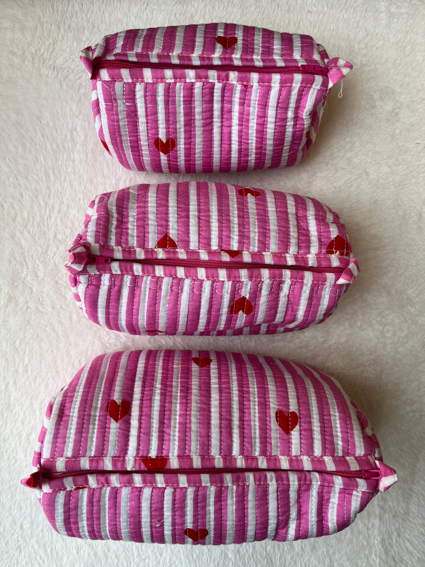 Pink hearts – Utility Pouch Pack of 3