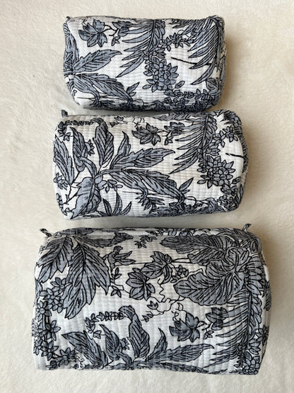 Black Floral-2 – Utility Pouch Pack of 3