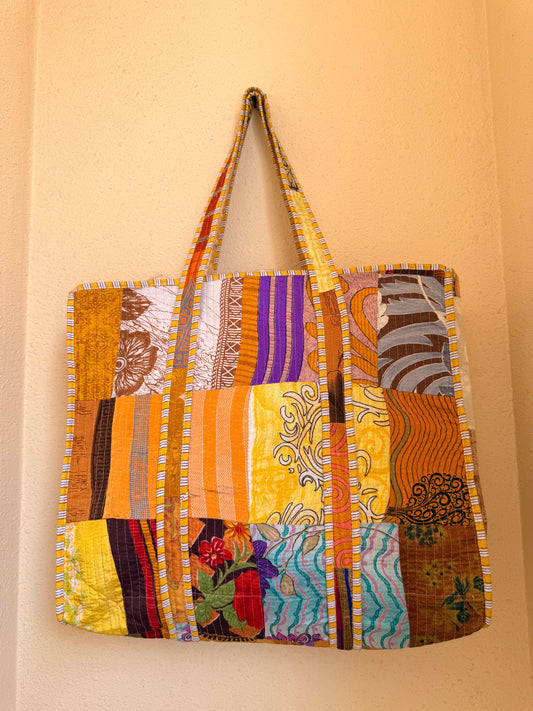 Yellow Saffron Luxe – Wander Reversible Tote  18x18