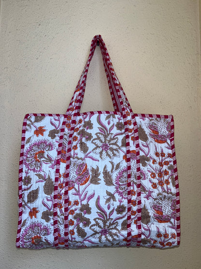 White Floral – Tote & 3 Pouch Set