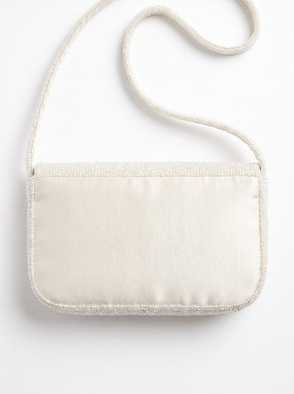 Handcrafted Luxury Beaded Blue Meadow Shoulder Bag