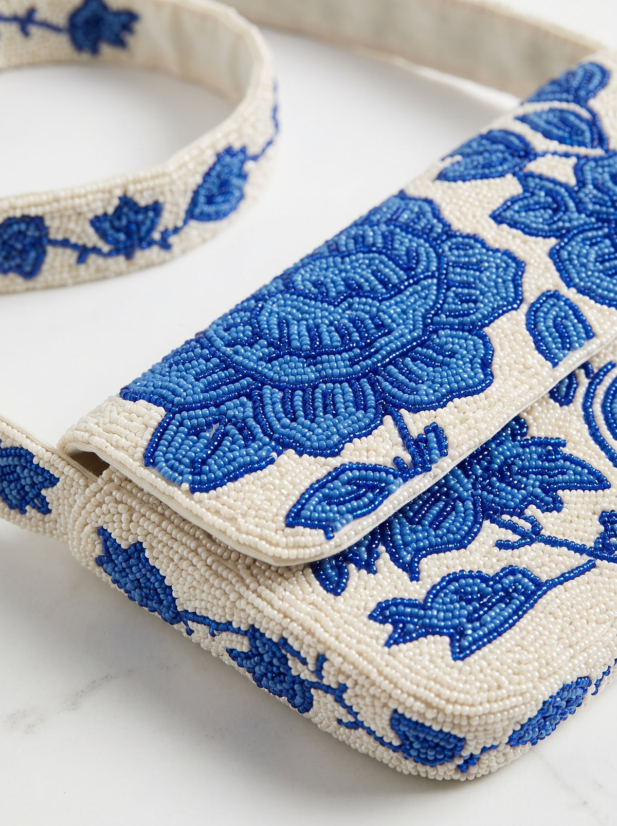 Handcrafted Luxury Beaded Blue Heaven Shoulder Bag
