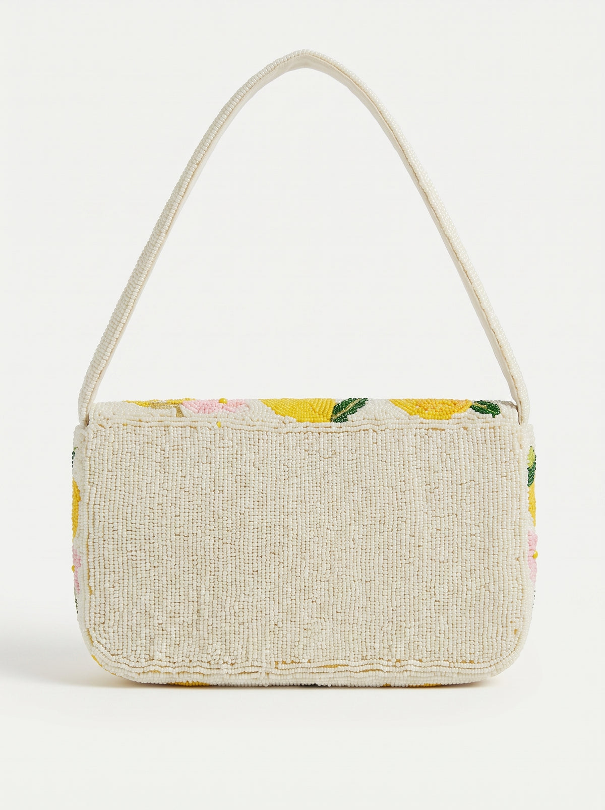 Handcrafted Luxury Beaded Lemon Splash Shoulder Bag