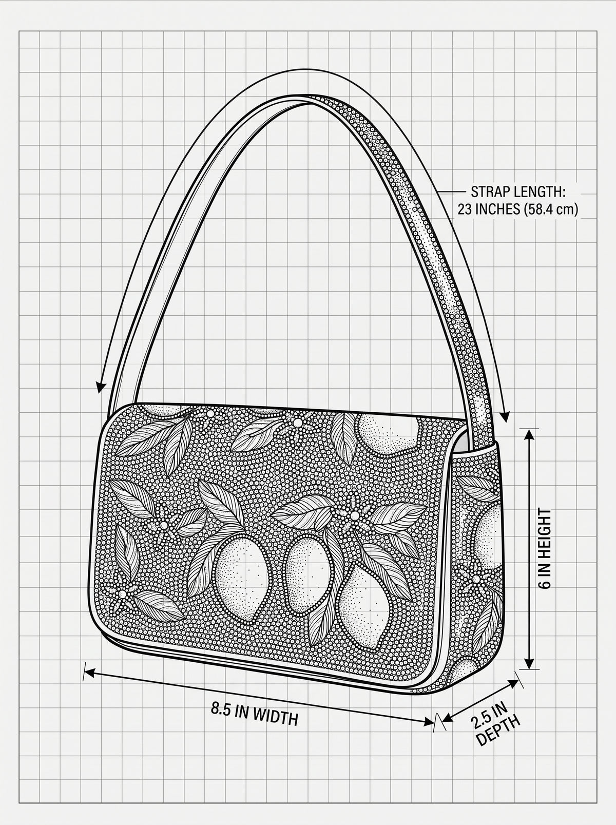Handcrafted Luxury Beaded Blue Meadow Shoulder Bag