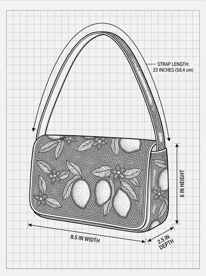 Handcrafted Luxury Beaded Blue Meadow Shoulder Bag