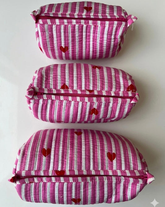 Pink hearts – Utility Pouch Pack of 3