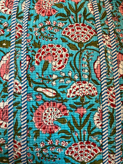 Turquoise Blue Bloom – Wander Tote Bag 18x18