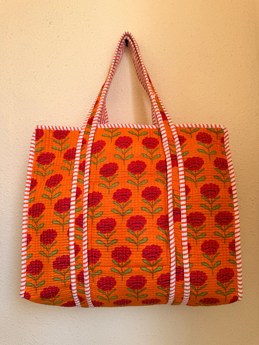 Sunset Orange Bloom – Muse Tote Bag 16X16