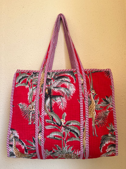 Crimson Red Jungle – Muse Tote Bag 16X16