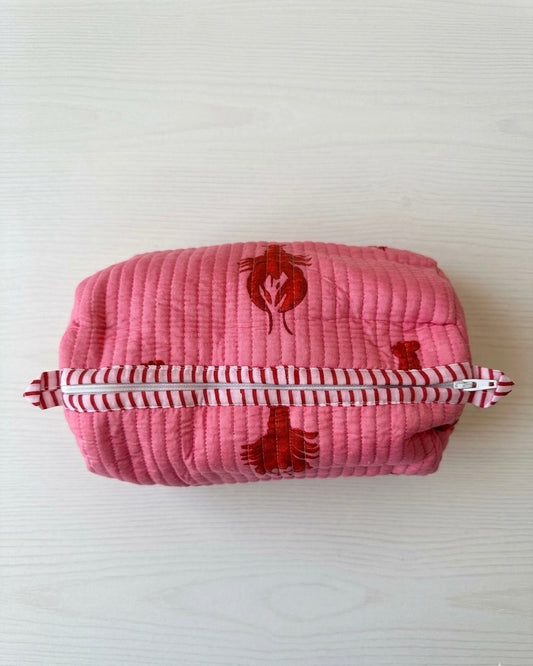 Pink lobster – Quilted Utility Pouch