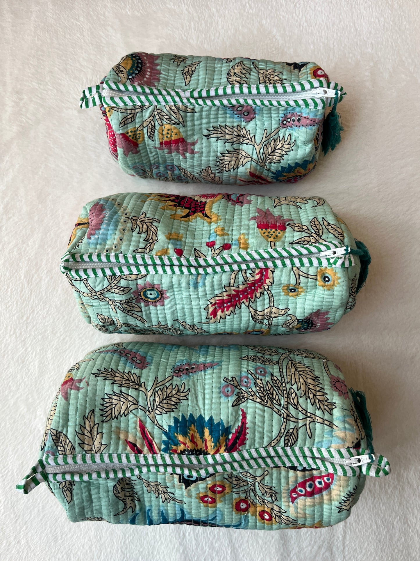 Powder Blue Floral – Utility Pouch Pack of 3