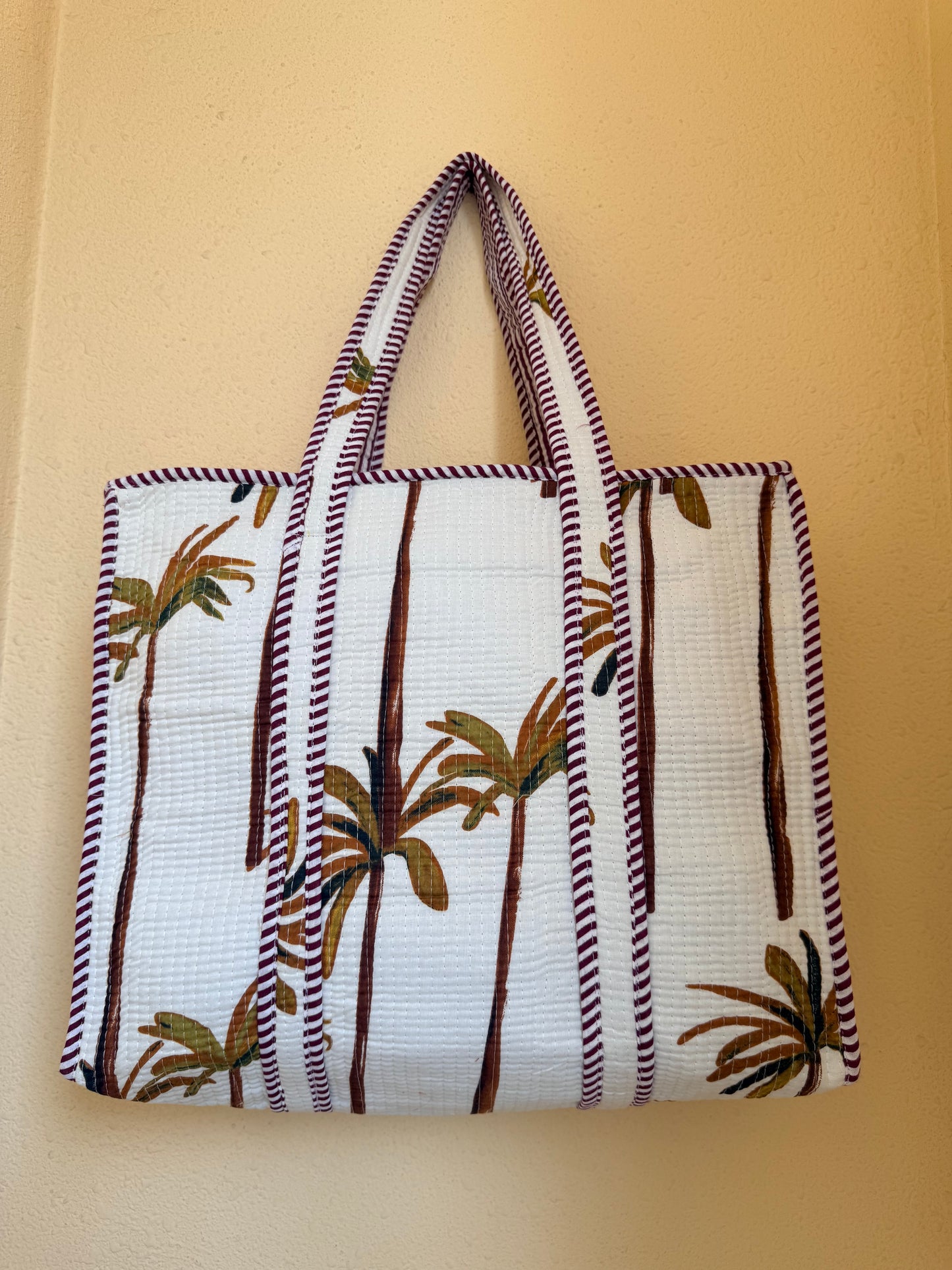 Ivory White Palm – Muse Tote Bag 16X16